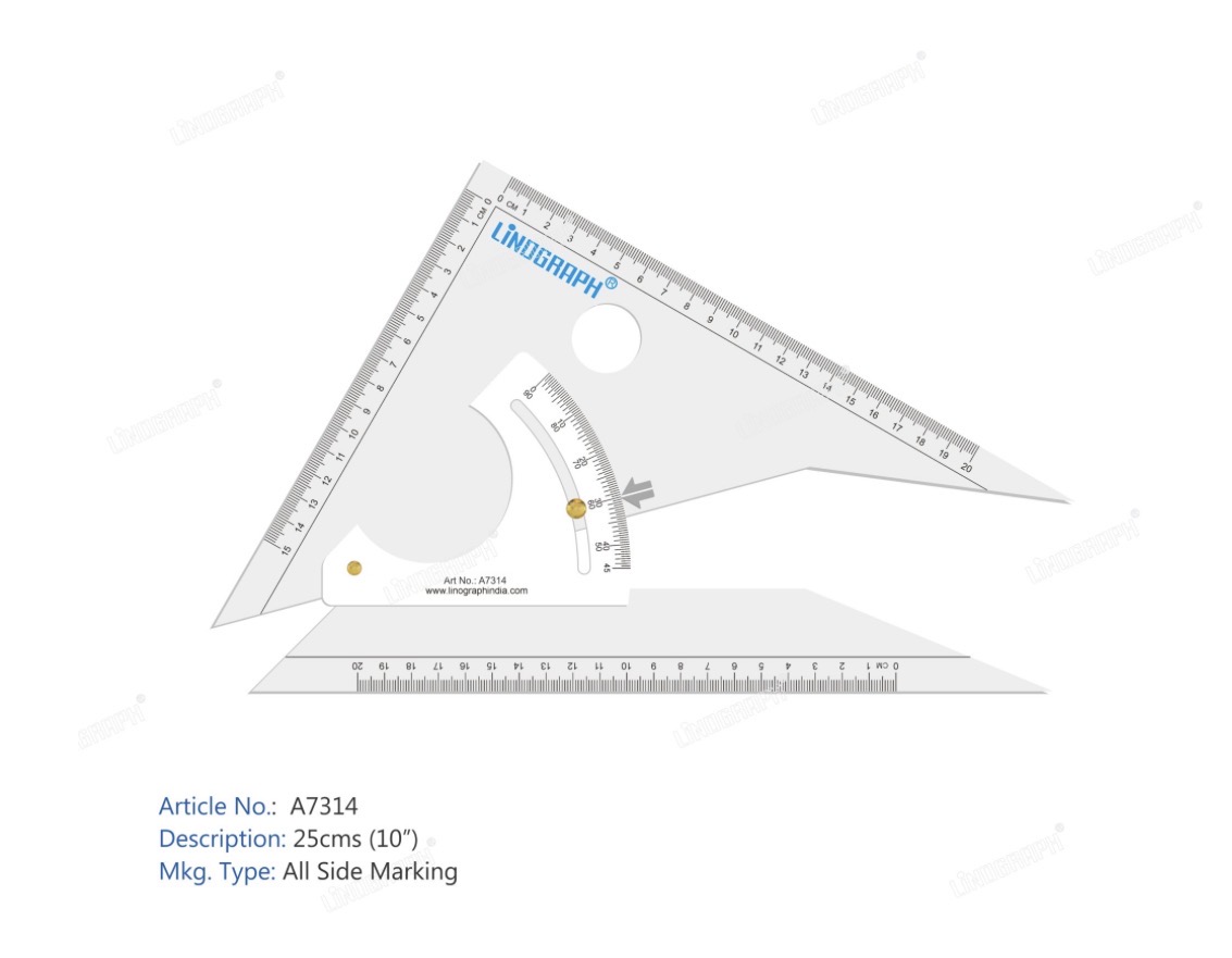 Linograph Adjustable Set Square 25cm (10”) A7314 Rs:650/-