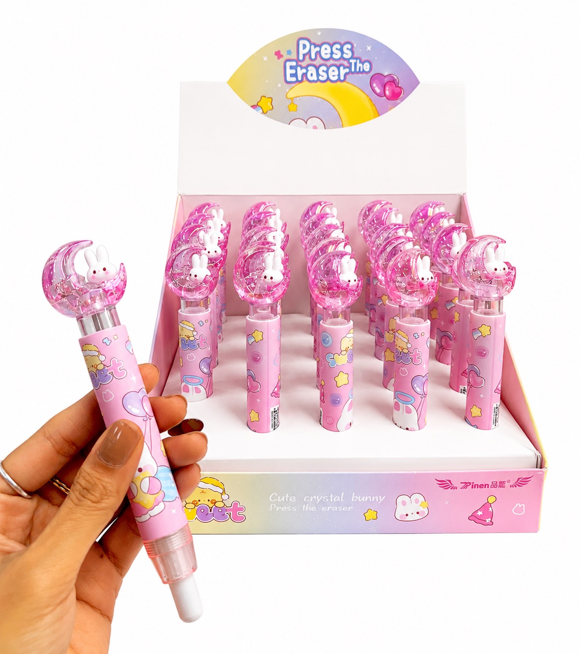 Push Pull Eraser Rainbow Head Rs:70/-