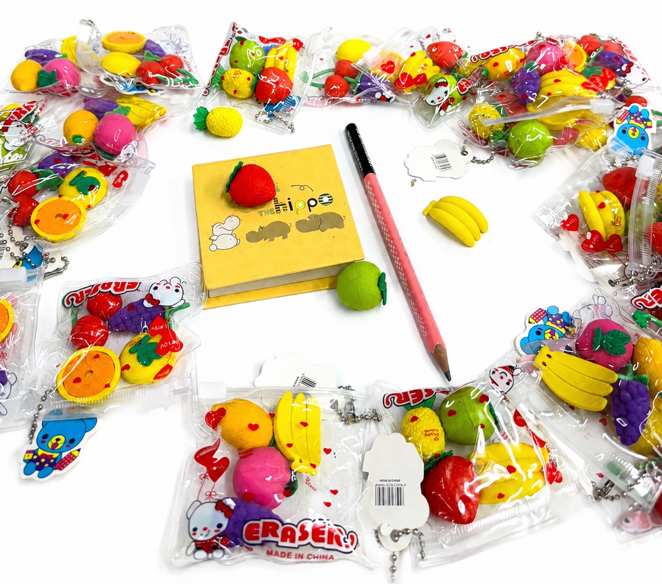 Fruit Eraser 4 Pc Set Rs:25/-