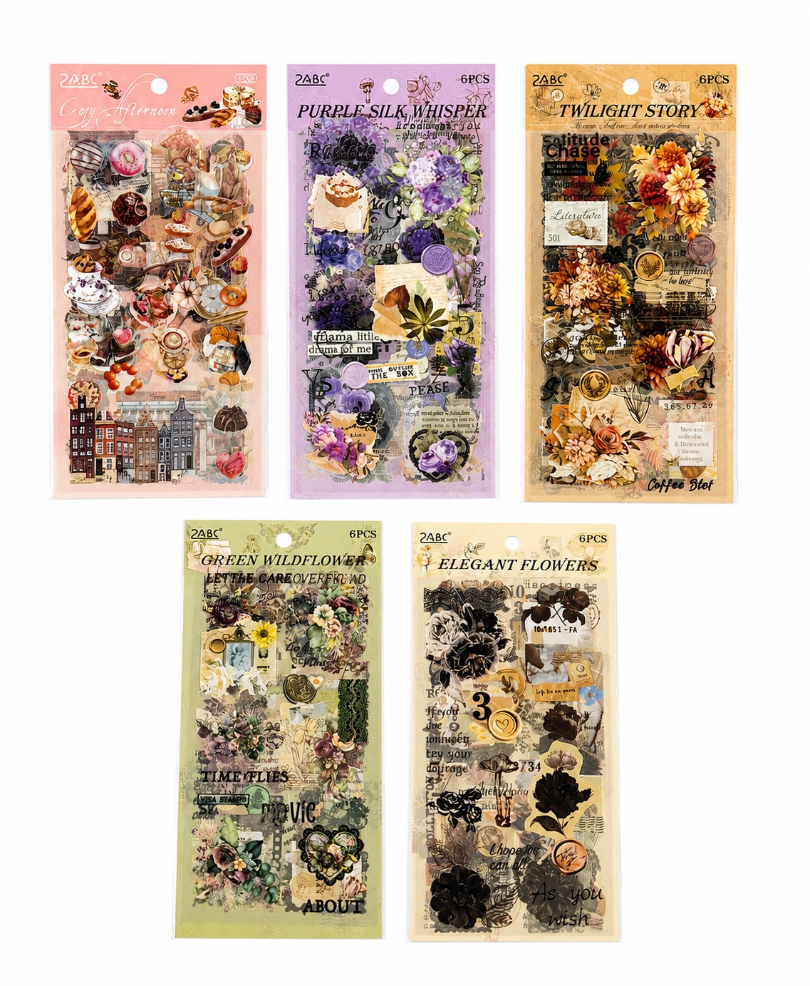 2ABC HLLW Journal Stickers 6Pc Set Rs:70/-